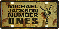 Металлическая табличка / постер "Майкл Джексон / Michael Jackson Number Ones" 30x15см (ms-002942)
