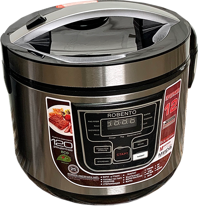 Мультиварка пароварка Robento RB-0801 12 програм 6 л 1500 Вт