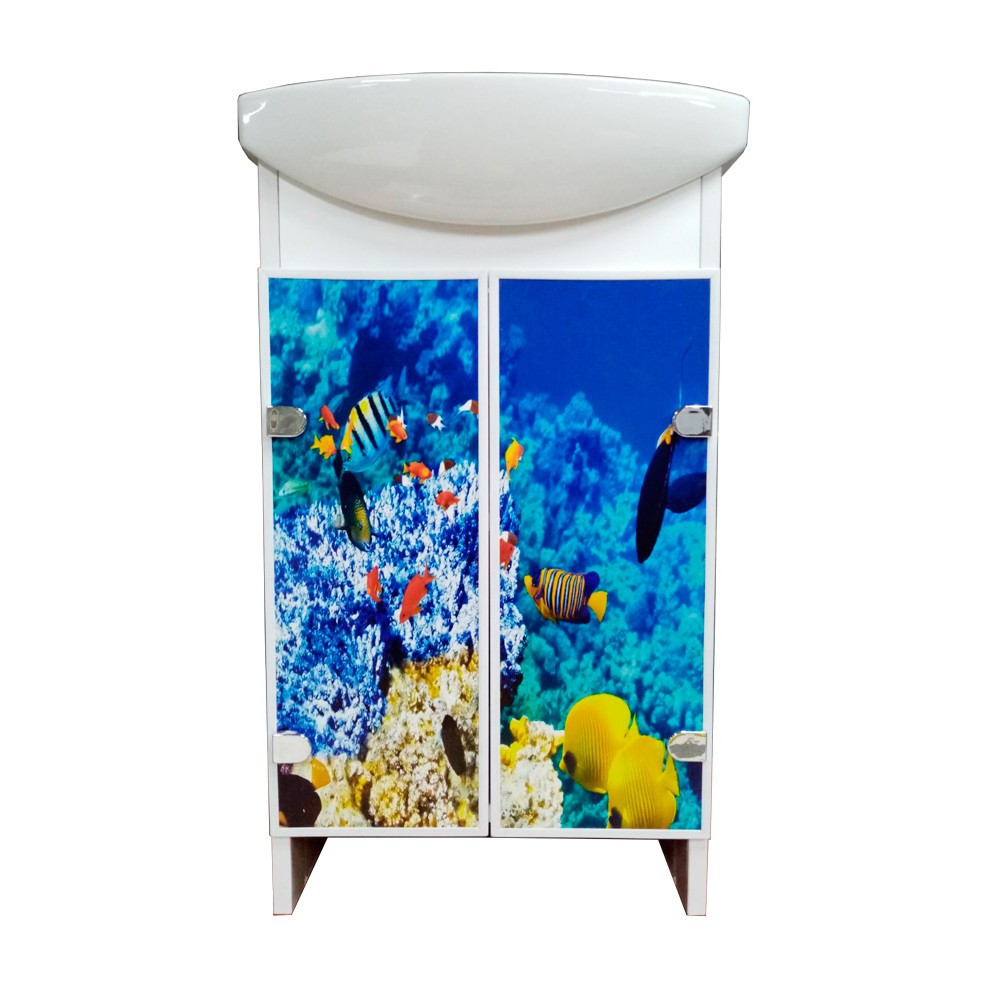 Тумба The Mix Eco Green light Fish з умивальником  50 см