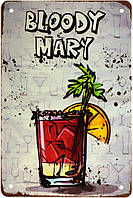 Металлическая табличка / постер "Коктейль Кровавая Мэри / Bloody Mary" 20x30см (ms-003104)