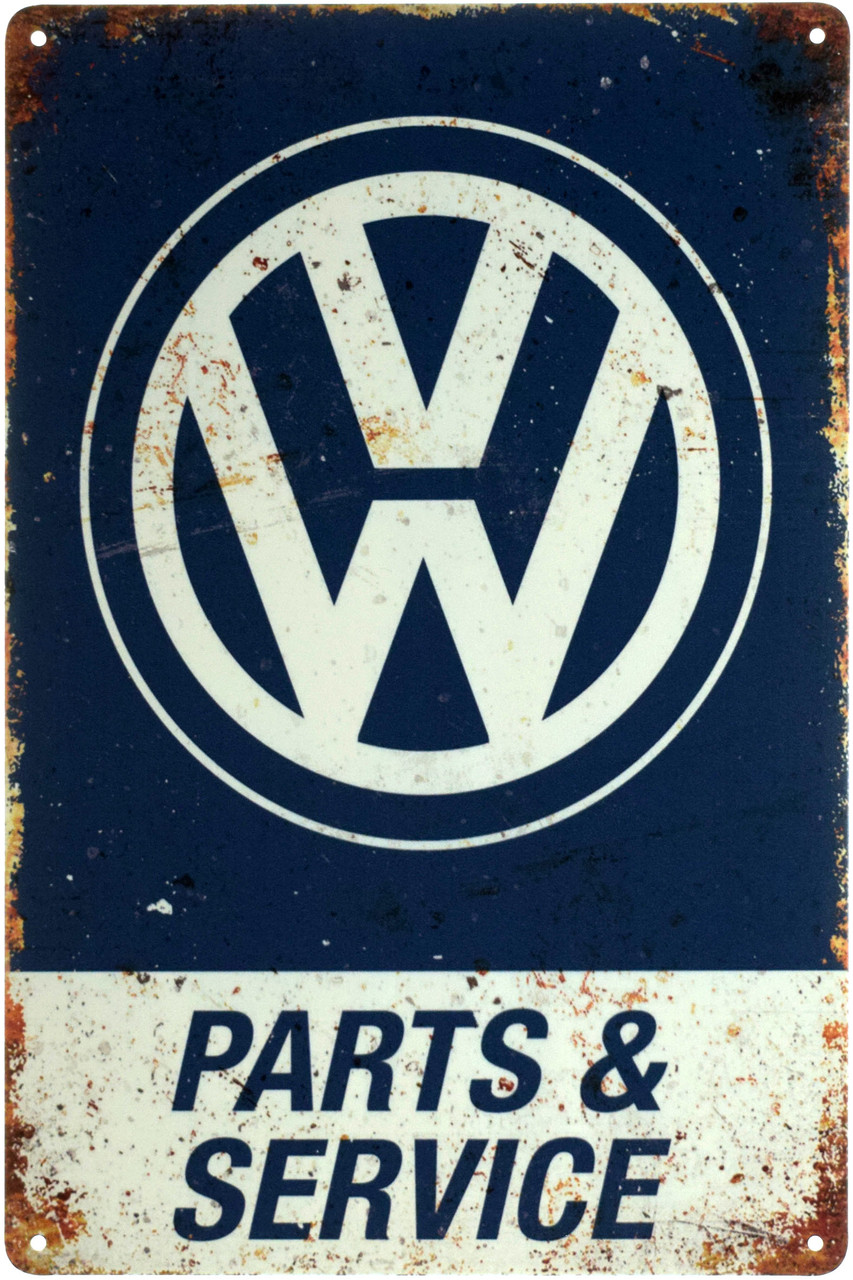 Металева табличка / постер "Запчастини І Сервіс Фольксваген / Volkswagen Parts & Service" 20x30см (ms-003137)