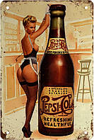 Металева табличка / постер "Пепсі-Кола / Pepsi-Cola (Pin Up)" 20x30см (ms-003170)