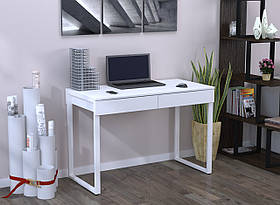Письмовий-компьютернй стіл Loft-Design L-1100х550х750 мм білий на металевих ніжках