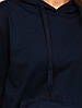 Худі Кофта з капюшоном темно-синя, Кенгуру жіноче трикотажне з кишенею, манжетами Літня, Зимова Толстовка, фото 4