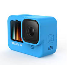 Силіконовий чохол для GoPro 9/10/11 Black Telesin (GP-HER-041-BL) Світло-синій, фото 6