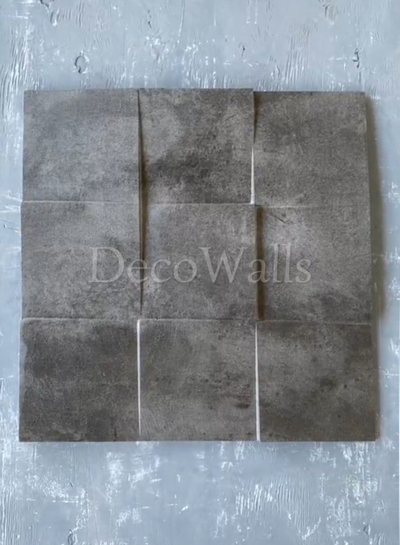 Гіпсові 3D-панель Квадрати з ламінованим покриттям під бетон DecoWallsTM, фото 1
