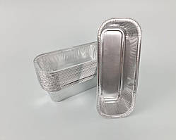 Форма Контейнер з харчової алюмінієвої фольги R42G(100 шт)(1 пач)Прямокутна Касалетка для запікання