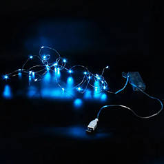 Гірлянда Xmas 30 Led 3M Copper на мідному дроті Крапля роси Blue Batteryusb 198177