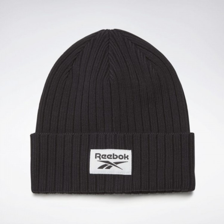 Шапка чоловіча демісезонна стильна молодіжна брендова оригінальна Reebok Te Beanie чорна