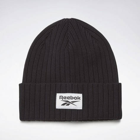 Шапка чоловіча демісезонна стильна молодіжна брендова оригінальна Reebok Te Beanie чорна, фото 1