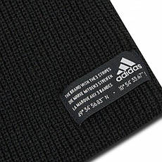 Шапка чоловіча трикотажна стильна з логотипом оригінальна adidas perfomance чорна, фото 5