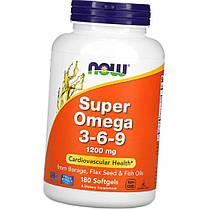 Жирні кислоти Омега 3 NOW Super Omega 3-6-9 1200 mg 180 капс риб'ячий жир, фото 2