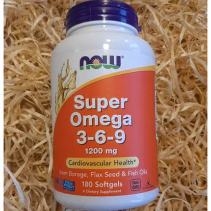 Жирні кислоти Омега 3 NOW Super Omega 3-6-9 1200 mg 180 капс риб'ячий жир, фото 2