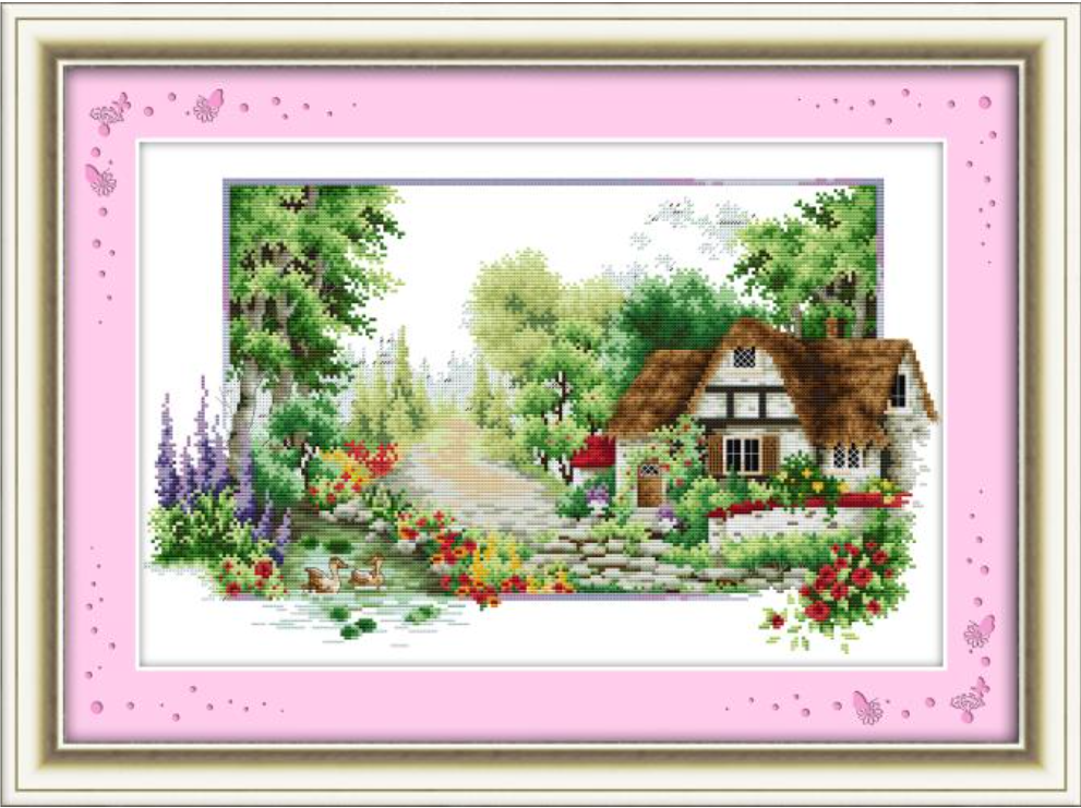 Набір для вишивання за нанесеною на канву схемою "Summer's affection". AIDA 14CT printed 50*33 см