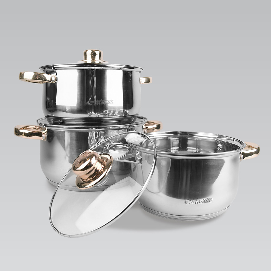 Набір каструль Maestro MR-2006-6M, 6 предметів нержавіюча сталь, для індукції