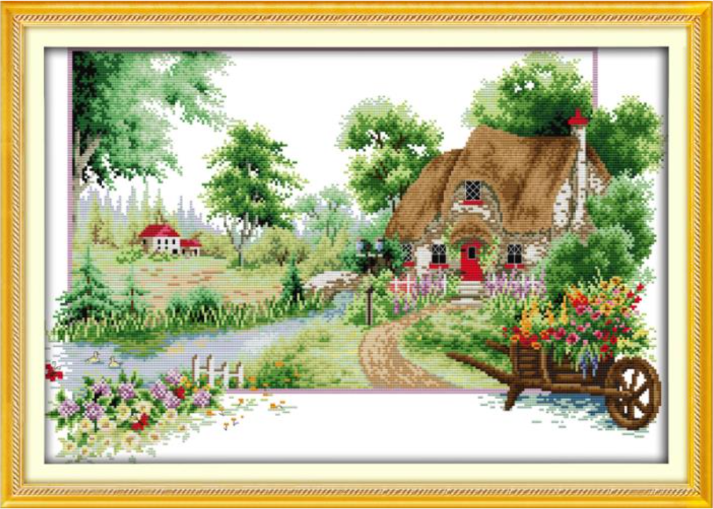 Набір для вишивання за нанесеною на канву схемою "Summer". AIDA 14CT printed 55*38 см