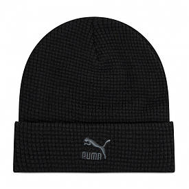 Шапка puma archive mid fit beanie колір чорний