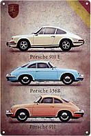 Металлическая табличка / постер "Porsche (Retro)" 20x30см (ms-00795)