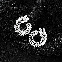 Сережки жіночі зі стразами круглі сріблясті 8464