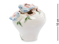 Маленькая ваза для цветов на подарок Pavone Голубые птицы Счастья 10 см