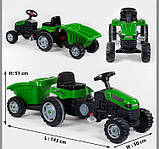 Дитячий педальний трактор з причепом Pilsan 07-314-3 (зелений), фото 2