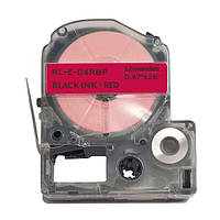 UKRMARK E-C4RBP, 12мм х 8м, черным на красном, совместима с Epson LC-4RBP, Универсальная лента для принтеров э