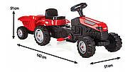 Трактор педальный с прицепом Pilsan 07-316-2 (красный)