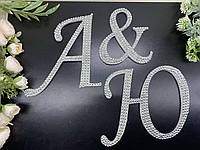 Инициалы со стразами Буквы на свадьбу Топперы инициалы Свадебные буквы на торт Буквы на заказ