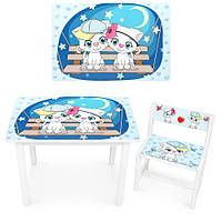 Дитячий стіл і укріплений стілець Cats at night- Котики вночі BSM1-25