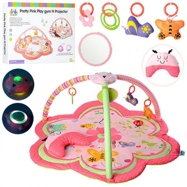 Килимок для немовляти 105 см, дуга, підвіс 3 шт., подушка, проєктор, муз, св, на бат 63547