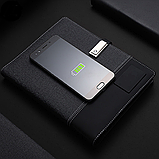 Подарунковий набір Блокнот з флешкою 16 Гб і бездротовою зарядкою Powerbank Чорний, фото 10