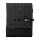 Подарунковий набір Блокнот з флешкою 16 Гб і бездротовою зарядкою Powerbank Чорний, фото 11