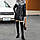 Жіноча куртка, укорочений пуховик, екошкіра з натуральним хутром, фото 5