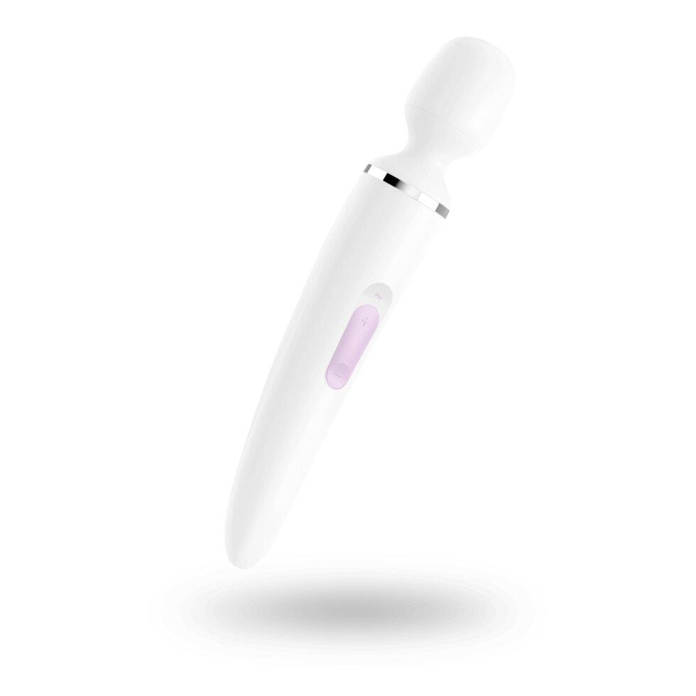 Вибромассажер Satisfyer Wand-er Woman (White/Chrome), водонепроницаемый, мощный, размер XXL