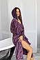 Теплий махровий халат жіночий довгий баклажан (банний халат жіночий) S,M, L, XL, фото 3