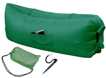 Надувний шезлонг лежак диван зелений Україна