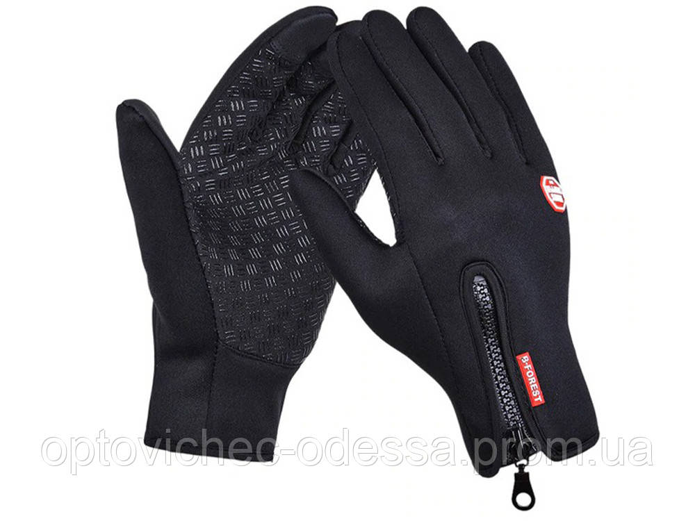 Велоперчатки Windstopper зимові флісового неопренові з силіконовими насічками L Чорний Хіт продажу!