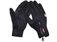 Велоперчатки Windstopper зимние флисово неопреновые с силиконовыми насечками M Черный Хіт продажу!