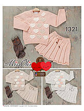 КОСТЮМ Кофта Серце + спідниця в'язання 5 л 1321 2021