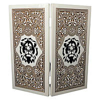 Нарди з каменю Чорний Лев 58×28×5см на подарунок, фото 5