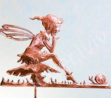 Флюгер мідний Ельф на дах 90 х 60 х 4,5 см FL18 Майстерня