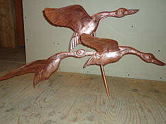 Флюгер мідний Гусі 80 х 55 х 40 см FL15 Майстерня