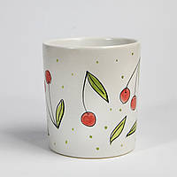 Чашка керамическая "Стакан фрукты вишня" Белый 250 мл Rezon