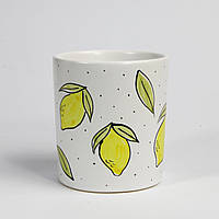 Чашка керамическая "Стакан фрукты лимон" Белый 250 мл Rezon