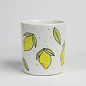 Чашка керамічна "Стакан фрукти лимон" Білий 250 мл Rezon
