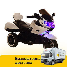 Дитячий мотоцикл (2 мотори по 20W, 2 акумулятори, USB) Baby Tilly T-7224 WHITE | Дитячий електромотоцикл Тіллі