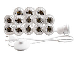 Підсвітка гримерного дзеркала світлодіодна врізна з ножним вимикачем 14шт (білий колір)