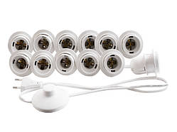 Підсвітка гримерного дзеркала світлодіодна врізна з ножним вимикачем 12шт (білий колір)