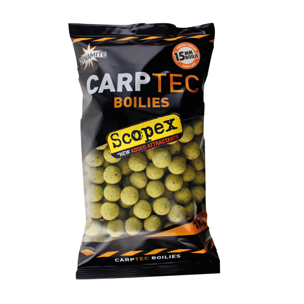 Бойли потопаючі Dynamite Baits Carp-Tec Scopex 15мм 1кг (молочно-вершкові), фірмові бойли Dynamite
