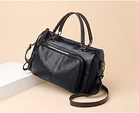 Оригинальная женская сумка , черная, качественная эко-кожа, ремень 30смх11смх20см